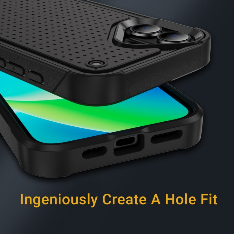 For iPhone 16 Plus PC + TPU Shockproof Protective Phone Case(Black+Black) - iPhone 16 Plus Cases by PMC Jewellery | Online Shopping South Africa | PMC Jewellery | Buy Now Pay Later Mobicred