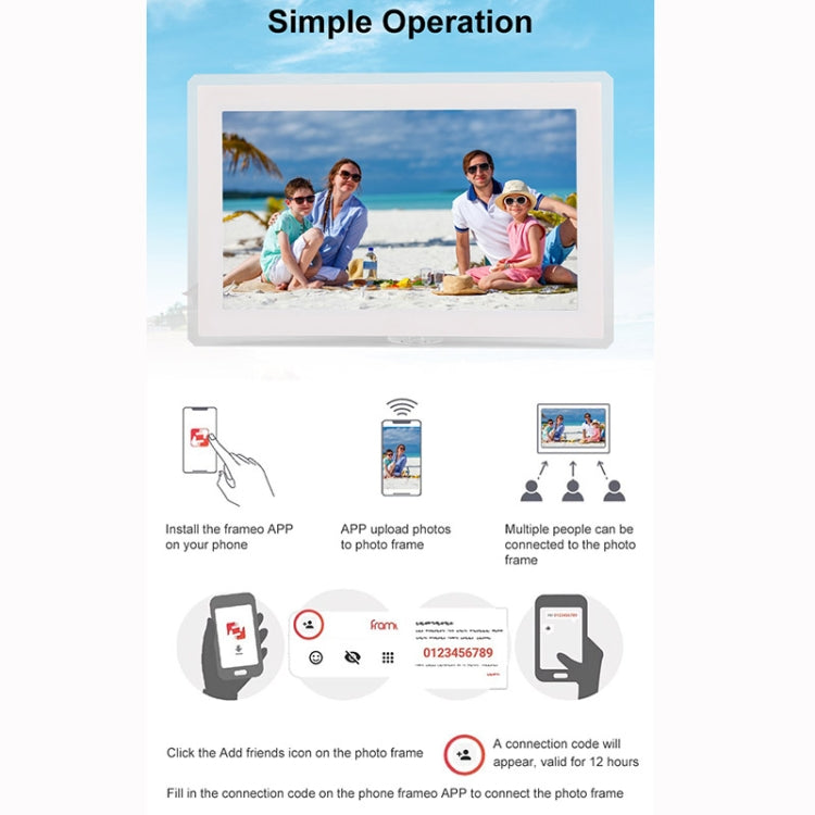 15.6 inch IPS Screen Digital Cloud Photo Frame Wall Mounted LED Advertising Machine, Plug Type:EU Plug(White) - 15 inch Above by PMC TechLife | Online Shopping South Africa | PMC TechLife | Buy Now Pay Later Mobicred
