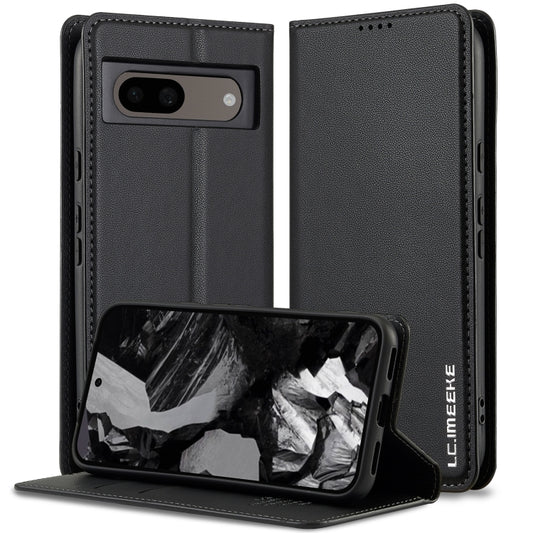 For Google Pixel 8 LC.IMEEKE L1 Series Frosted Fine Texture PU Phone Case(Black) - Google Cases by LC.IMEEKE | Online Shopping South Africa | PMC Jewellery | Buy Now Pay Later Mobicred