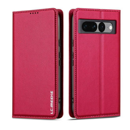 For Google Pixel 7 Pro 5G LC.IMEEKE L1 Series Frosted Fine Texture PU Phone Case(Red) - Google Cases by LC.IMEEKE | Online Shopping South Africa | PMC Jewellery | Buy Now Pay Later Mobicred