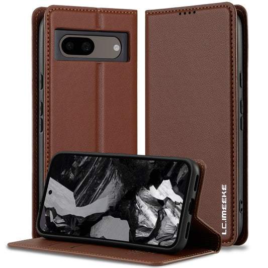 For Google Pixel 8 Pro LC.IMEEKE L1 Series Frosted Fine Texture PU Phone Case(Brown) - Google Cases by LC.IMEEKE | Online Shopping South Africa | PMC Jewellery | Buy Now Pay Later Mobicred