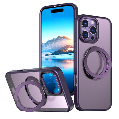 For iPhone 16 Pro Wing Series MagSafe Magnetic Ring Holder Phone Case(Dark Purple) - iPhone 16 Pro Cases by PMC Jewellery | Online Shopping South Africa | PMC Jewellery | Buy Now Pay Later Mobicred