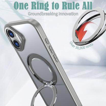 For iPhone 16 Wing Series MagSafe Magnetic Ring Holder Phone Case(Titanium Gray) - iPhone 16 Cases by PMC Jewellery | Online Shopping South Africa | PMC Jewellery | Buy Now Pay Later Mobicred