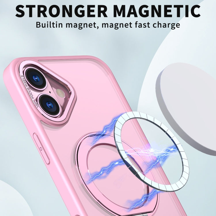 For iPhone 16 Wing Series MagSafe Magnetic Ring Holder Phone Case(Pink) - iPhone 16 Cases by PMC Jewellery | Online Shopping South Africa | PMC Jewellery | Buy Now Pay Later Mobicred