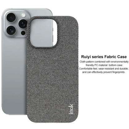 For iPhone 16 Pro Max imak Ruiyi Series Cloth Texture PU + PC Phone Case(Dark Grey) - iPhone 16 Pro Max Cases by imak | Online Shopping South Africa | PMC Jewellery | Buy Now Pay Later Mobicred