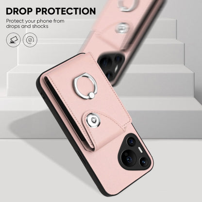 For Huawei Pura 70 Pro / 70 Pro+ Organ Card Bag Ring Holder Phone Case(Pink) - Huawei Cases by PMC Jewellery | Online Shopping South Africa | PMC Jewellery | Buy Now Pay Later Mobicred