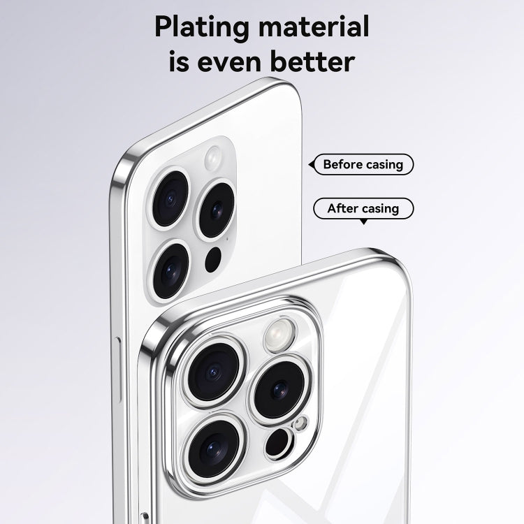 For iPhone 16 Plus SULADA  Electroplated Clear TPU Soft Frame Phone Case with Wrist Strap(Purple) - iPhone 16 Plus Cases by SULADA | Online Shopping South Africa | PMC Jewellery | Buy Now Pay Later Mobicred