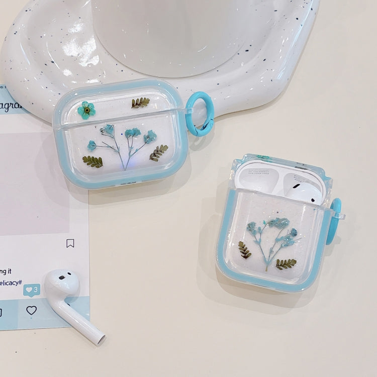 For AirPods 3 Glitter Starry Epoxy Dried Flowers Earbuds Box TPU Case(Green) - For AirPods 3 by PMC Jewellery | Online Shopping South Africa | PMC Jewellery | Buy Now Pay Later Mobicred