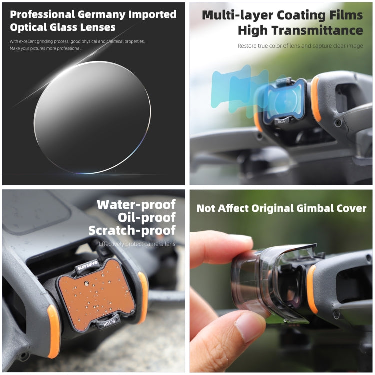 For DJI Avata 2 Sunnylife Camera Lens Filter, Filter:MCUV - free shipping - PMC TechLife - Order now!