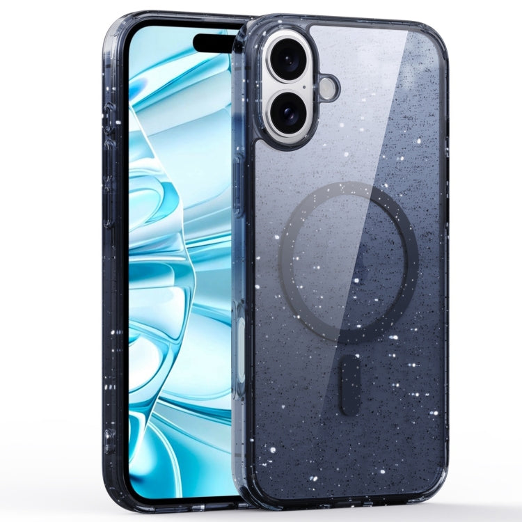 For iPhone 16 Plus Glitter Powder MagSafe Magnetic Phone Case(Transparent Titanium Blue) - free shipping - PMC Jewellery - Order now!
