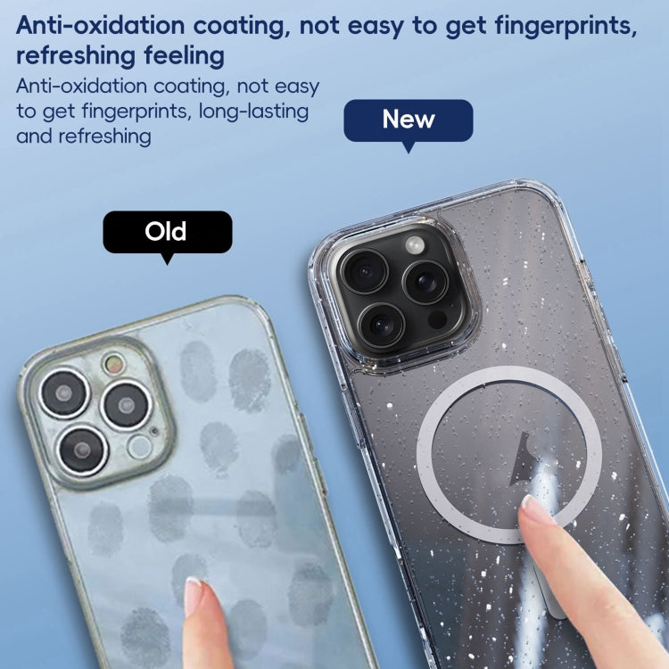 For iPhone 16 Plus Glitter Powder MagSafe Magnetic Phone Case(Transparent Titanium Blue) - free shipping - PMC Jewellery - Order now!