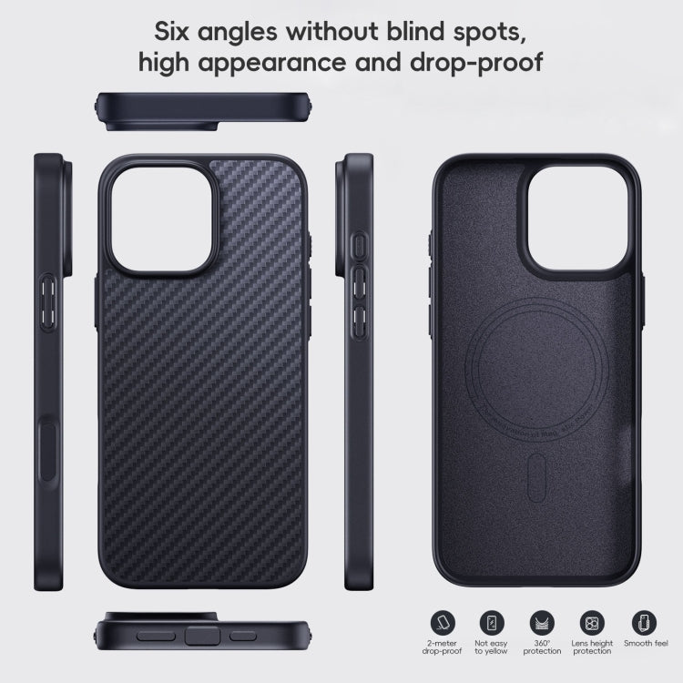 For iPhone 16 Pro Carbon Fiber Kevlar MagSafe Magnetic Phone Case(Black) - iPhone 16 Pro Cases by PMC Jewellery | Online Shopping South Africa | PMC Jewellery | Buy Now Pay Later Mobicred