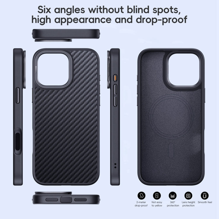 For iPhone 16 Pro Max Carbon Fiber Kevlar Lens Holder MagSafe Magnetic Phone Case(Black) - iPhone 16 Pro Max Cases by PMC Jewellery | Online Shopping South Africa | PMC Jewellery | Buy Now Pay Later Mobicred