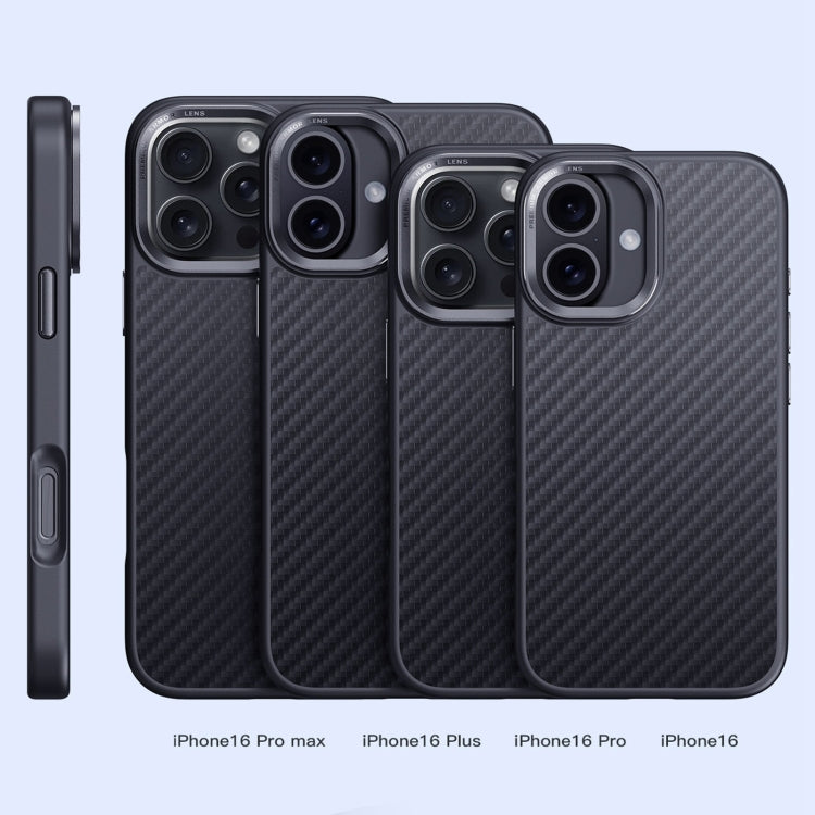 For iPhone 16 Plus Carbon Fiber Kevlar MagSafe Magnetic Phone Case(Black) - free shipping - PMC Jewellery - Order now!