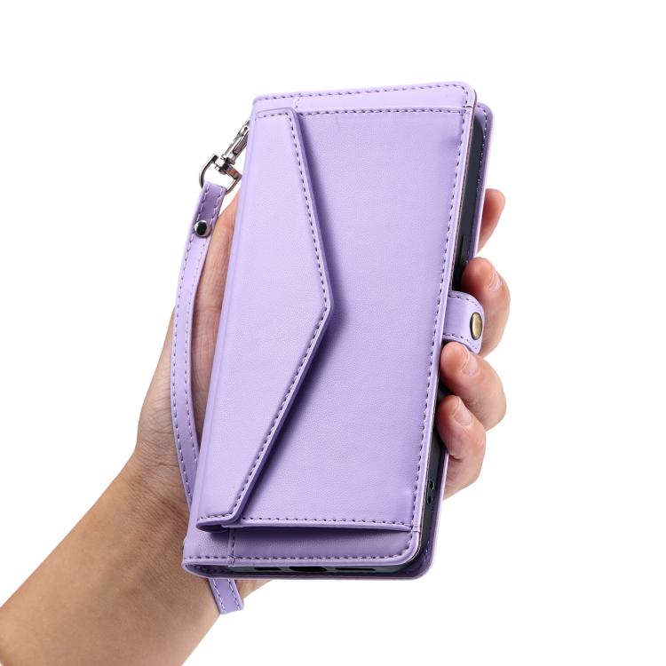 For iPhone 16e Wallet Multi-card Slot Leather Phone Case with Lanyard(Purple) - free shipping - PMC TechLife - Order now!