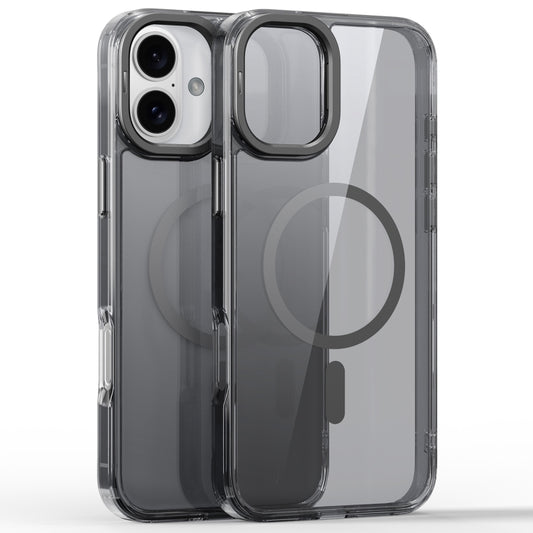 For iPhone 16 Plus Mirror Crystal Clear Lens Holder MagSafe Magnetic Phone Case(Transparent Grey) - iPhone 16 Plus Cases by PMC Jewellery | Online Shopping South Africa | PMC Jewellery | Buy Now Pay Later Mobicred