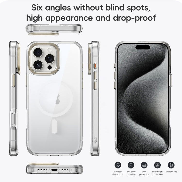 For iPhone 16 Pro Max Mirror Crystal Clear Lens Holder MagSafe Magnetic Phone Case(Transparent Black) - iPhone 16 Pro Max Cases by PMC Jewellery | Online Shopping South Africa | PMC Jewellery | Buy Now Pay Later Mobicred