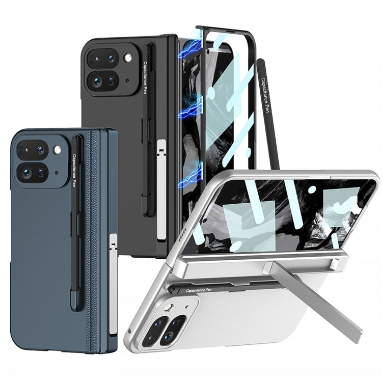 For Google Pixel 9 Pro Fold GKK Integrated Magnetic Full Coverage Flip Phone Case, Included Pen(Navy Blue) - free shipping - PMC Jewellery - Order now!