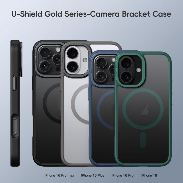 For iPhone 16 Plus Frosted Lens Holder MagSafe Magnetic Phone Case(Puprle) - free shipping - PMC Jewellery - Order now!