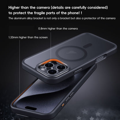 For iPhone 16 Pro Frosted Lens Holder MagSafe Magnetic Phone Case(Black) - iPhone 16 Pro Cases by PMC Jewellery | Online Shopping South Africa | PMC Jewellery | Buy Now Pay Later Mobicred