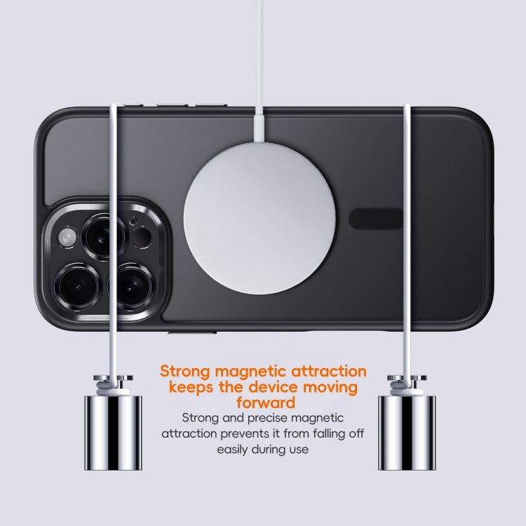 For iPhone 16 Plus Fine Hole Frosted MagSafe Magnetic Phone Case(Black) - free shipping - PMC Jewellery - Order now!