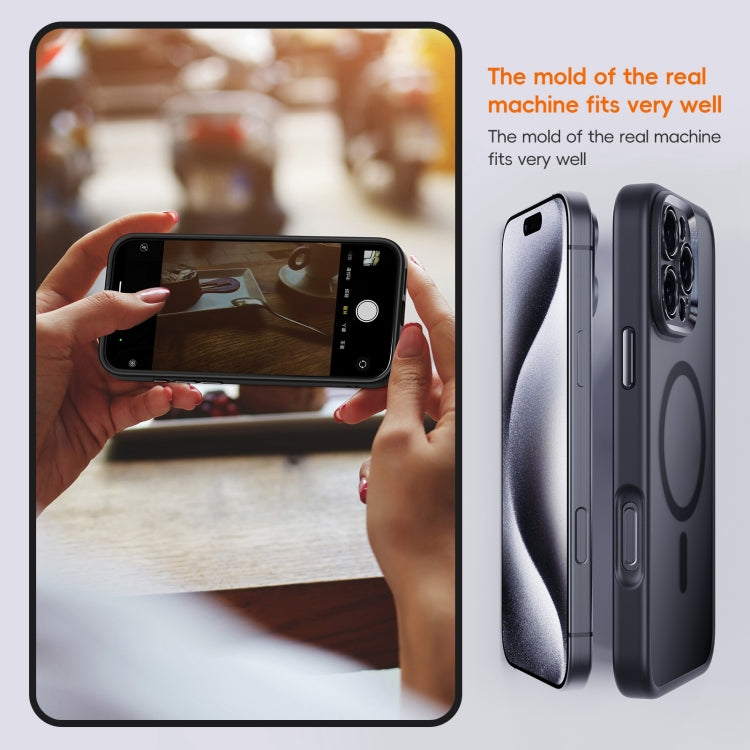 For iPhone 16 Fine Hole Frosted MagSafe Magnetic Phone Case(Black) - free shipping - PMC Jewellery - Order now!