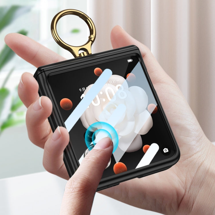 For Honor Magic V Flip GKK Integrated Magnetic Folding Hinge Full Coverage Phone Case with Ring Holder(Silver) - free shipping - PMC Jewellery - Order now!
