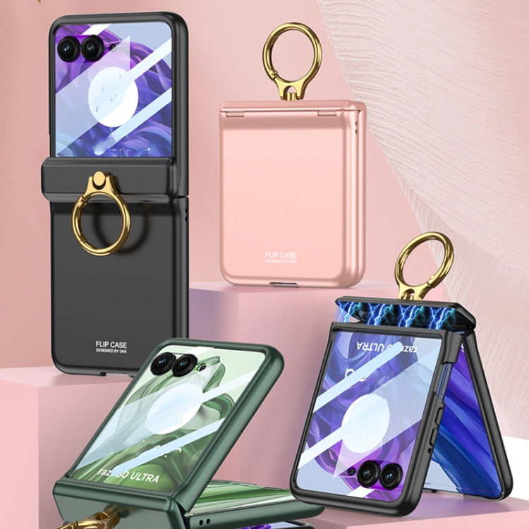 For Motorola Razr 50 Ultra GKK Integrated Magnetic Hinged Flip Case with Ring Holder(Green) - free shipping - PMC Jewellery - Order now!