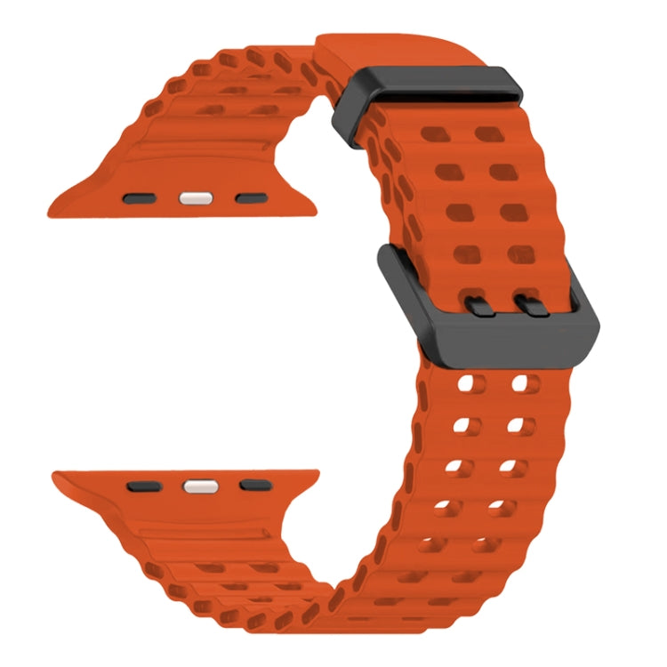 For Apple Watch Ultra 49mm Ocean Dual-Row Hole Silicone Watch Band(Orange) - free shipping - PMc TechLife - Order now!