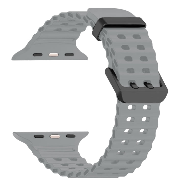 For Apple Watch Ultra 49mm Ocean Dual-Row Hole Silicone Watch Band(Cloudy Gray) - free shipping - PMc TechLife - Order now!