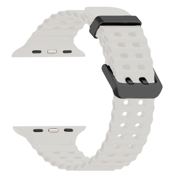 For Apple Watch Series 4 44mm Ocean Dual-Row Hole Silicone Watch Band(Starlight) - free shipping - PMc TechLife - Order now!