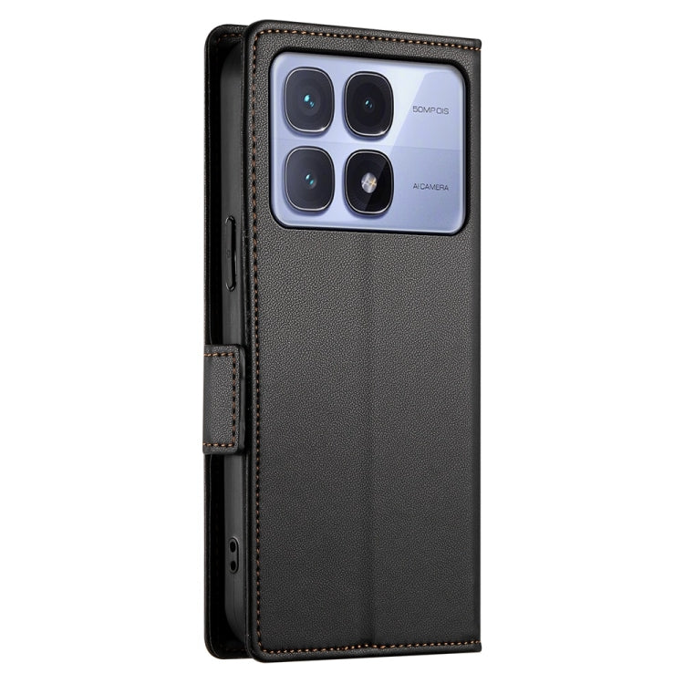 For Redmi K70 Ultra Side Buckle Magnetic Frosted Leather Phone Case(Black) - free shipping - PMC Jewellery - Order now!
