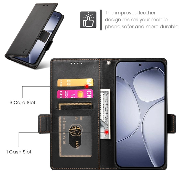 For Redmi K70 Ultra Side Buckle Magnetic Frosted Leather Phone Case(Black) - Xiaomi Cases by PMC Jewellery | Online Shopping South Africa | PMC Jewellery | Buy Now Pay Later Mobicred