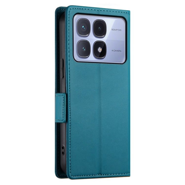 For Redmi K70 Ultra Side Buckle Magnetic Frosted Leather Phone Case(Blue) - free shipping - PMC Jewellery - Order now!