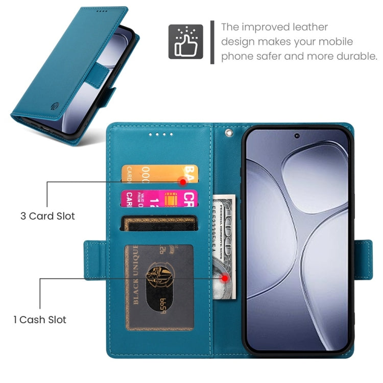 For Redmi K70 Ultra Side Buckle Magnetic Frosted Leather Phone Case(Blue) - free shipping - PMC Jewellery - Order now!