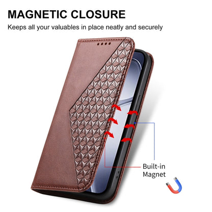 For Redmi K70 Ultra Cubic Grid Calf Texture Magnetic Leather Phone Case(Brown) - Xiaomi Cases by PMC Jewellery | Online Shopping South Africa | PMC Jewellery | Buy Now Pay Later Mobicred