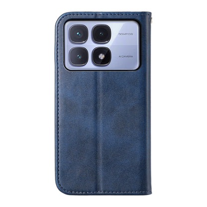 For Redmi K70 Ultra Cubic Grid Calf Texture Magnetic Leather Phone Case(Blue) - Xiaomi Cases by PMC Jewellery | Online Shopping South Africa | PMC Jewellery | Buy Now Pay Later Mobicred