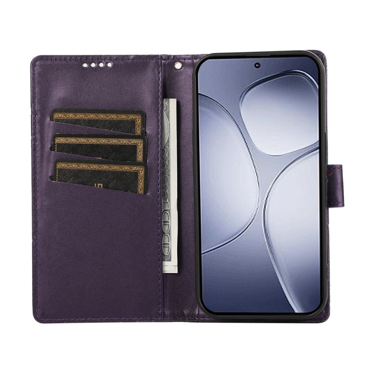 For Redmi K70 Ultra PU Genuine Leather Texture Embossed Line Phone Case(Purple) - Xiaomi Cases by PMC Jewellery | Online Shopping South Africa | PMC Jewellery | Buy Now Pay Later Mobicred