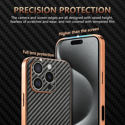 For iPhone 16 Pro Max AZNS Electroplated Edge Carbon Fiber Texture Phone Case(Green) - iPhone 16 Pro Max Cases by AZNS | Online Shopping South Africa | PMC Jewellery | Buy Now Pay Later Mobicred