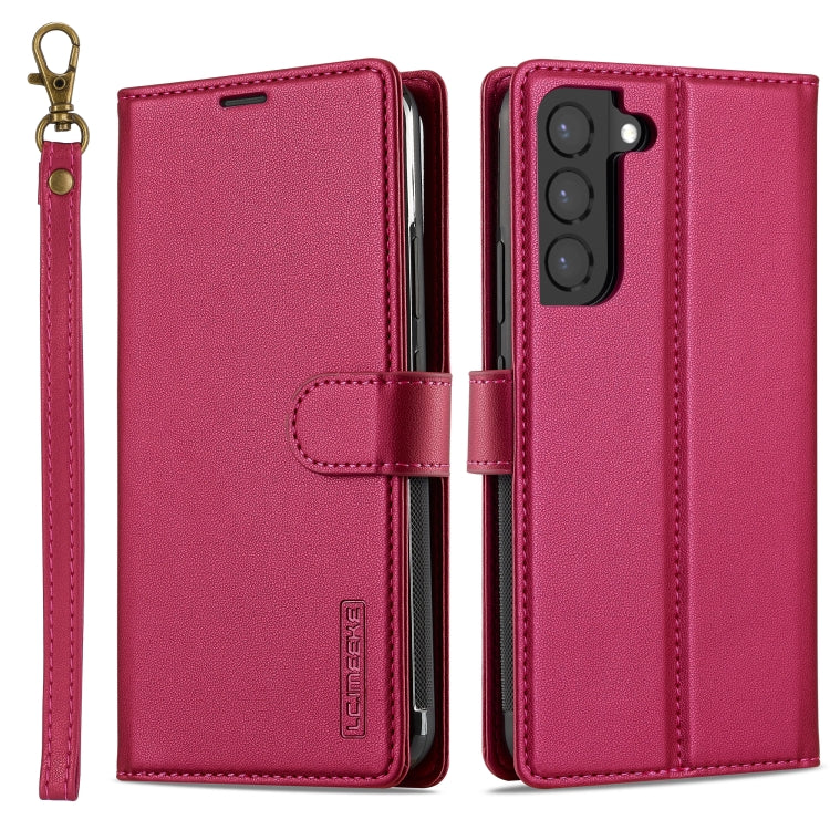 For Samsung Galaxy S22+ 5G LC.IMEEKE L2 Series Detachable Magsafe PU Phone Case with Lanyard(Red) - Galaxy S22+ 5G Cases by LC.IMEEKE | Online Shopping South Africa | PMC Jewellery | Buy Now Pay Later Mobicred