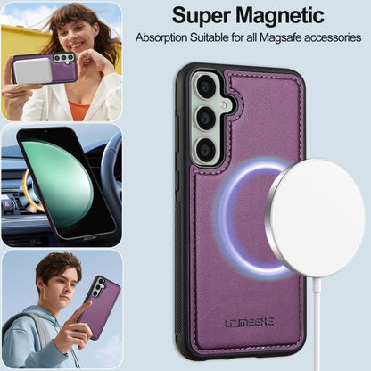 For Samsung Galaxy S24 5G LC.IMEEKE L2 Series Detachable Magsafe PU Phone Case with Lanyard(Purple) - Galaxy S24 5G Cases by LC.IMEEKE | Online Shopping South Africa | PMC Jewellery | Buy Now Pay Later Mobicred