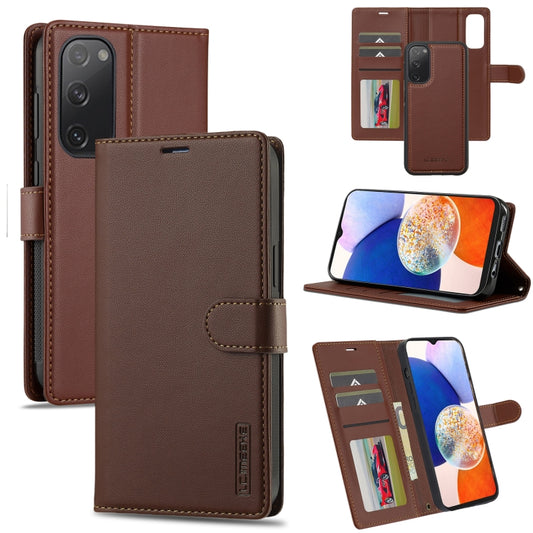 For Samsung Galaxy S20 FE 5G LC.IMEEKE L2 Series Detachable Magsafe PU Phone Case with Lanyard(Brown) - Galaxy Phone Cases by LC.IMEEKE | Online Shopping South Africa | PMC Jewellery | Buy Now Pay Later Mobicred