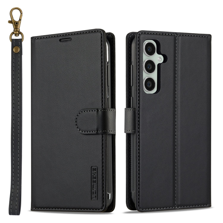 For Samsung Galaxy A35 5G LC.IMEEKE L2 Series Detachable Magsafe PU Phone Case with Lanyard(Black) - Galaxy Phone Cases by LC.IMEEKE | Online Shopping South Africa | PMC Jewellery | Buy Now Pay Later Mobicred