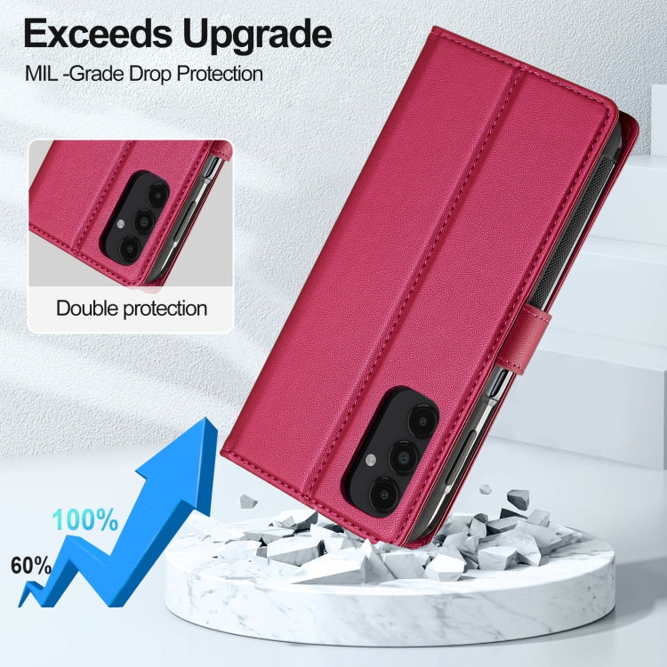 For Samsung Galaxy A14 4G / A14 5G LC.IMEEKE L2 Series Detachable Magsafe PU Phone Case with Lanyard(Red) - Galaxy Phone Cases by LC.IMEEKE | Online Shopping South Africa | PMC Jewellery | Buy Now Pay Later Mobicred