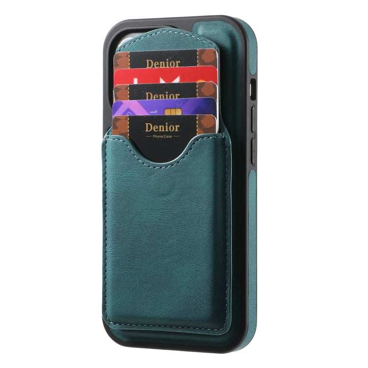 For iPhone 16 Pro Max Denior D19 Skin Feel MagSafe Detachable Card Slot Phone Case(Blue) - iPhone 16 Pro Max Cases by Denior | Online Shopping South Africa | PMC Jewellery | Buy Now Pay Later Mobicred