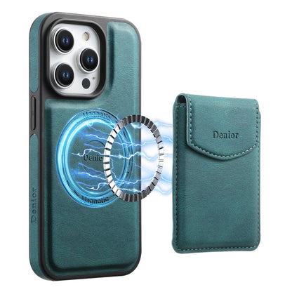 For iPhone 16 Pro Denior D19 Skin Feel MagSafe Detachable Card Slot Phone Case(Blue) - iPhone 16 Pro Cases by Denior | Online Shopping South Africa | PMC Jewellery | Buy Now Pay Later Mobicred