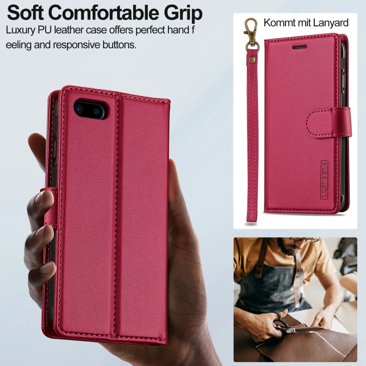 For iPhone 7 / 8 / SE 2020 2022 LC.IMEEKE L2 Series Detachable Magsafe PU Phone Case with Lanyard(Red) - iPhone SE 2022 / 2020 / 8 / 7 Cases by LC.IMEEKE | Online Shopping South Africa | PMC Jewellery | Buy Now Pay Later Mobicred