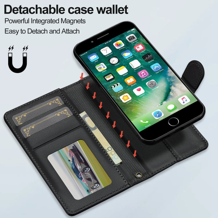 For iPhone 7 Plus / 8 Plus LC.IMEEKE L2 Series Detachable Magsafe PU Phone Case with Lanyard(Black) - More iPhone Cases by LC.IMEEKE | Online Shopping South Africa | PMC Jewellery | Buy Now Pay Later Mobicred