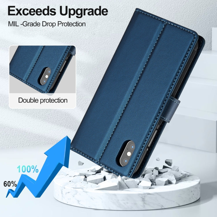 For iPhone XS Max LC.IMEEKE L2 Series Detachable Magsafe PU Phone Case with Lanyard(Blue) - More iPhone Cases by LC.IMEEKE | Online Shopping South Africa | PMC Jewellery | Buy Now Pay Later Mobicred