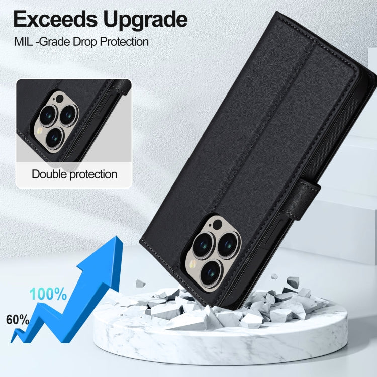 For iPhone 13 Pro Max LC.IMEEKE L2 Series Detachable Magsafe PU Phone Case with Lanyard(Black) - free shipping - PMC Jewellery - Order now!
